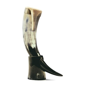Corne à boire en buffle de la plus haute qualité avec support métallique, style animal, Feng Shui, corne viking écologique - Product Image 6