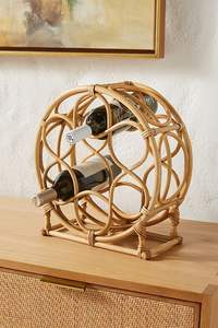 Handmade Rattan Wine Rack With Natural Finish Perfect For Organizing Wine Bottles In Dining Room Spaces - Product Image 5