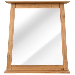 Espejo de Pared Mediano, Espejos de Baño de Madera de Pino Sólido Marrón - Product Image 2