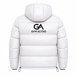 Chaqueta Acolchada Ligera con Capucha para Hombre, Estilo Urbano, Brillante, Cálida para Invierno, con Bordado Frontal y Logotipo Personalizado, Venta al Por Mayor - Product Image 2