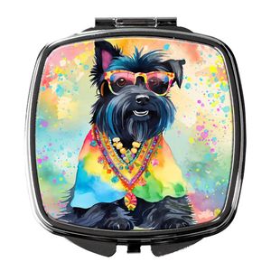 Scottish Terrier Hippie Dawg Compact Pliant Miroir De Maquillage De Poche Portable Décoratif Voyage Cadeau pour Femmes et Filles - Product Image 1