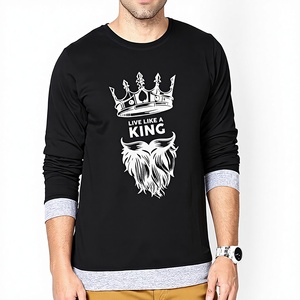 Hermosa Camiseta de Manga Larga para Hombre, Diseño OEM, Algodón, Venta al por Mayor en Tirupur, India, Camiseta Personalizada - Product Image 1