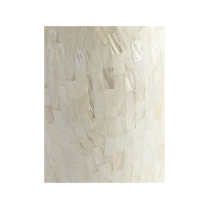Vase moderne fait main en nacre avec incrustation de coquillages, décoration florale ronde pour table - Product Image 2