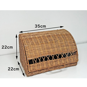 ตะกร้าใส่ขนมปังหวาย, ตะกร้าหวายมีฝาปิดแบบเปิดด้านหน้า, ที่เก็บของในครัว, กล่องเก็บของ, ภาชนะใส่เครื่องปรุง, ตู้เก็บของจากเวียดนาม - Product Image 2