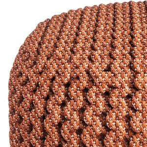 Wynne Round Orange Knitted <b>Pouf</b> for Indoor or Outdoor Use - Product Image 2