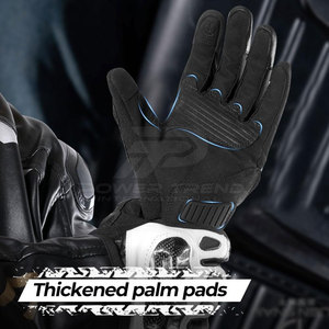 Gants de moto réglables en cuir véritable, sportifs, sûrs, en tissu durable, respirants, compatibles écran tactile, paume antidérapante, protection complète - Product Image 4