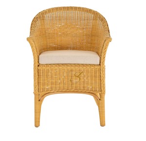 Artistic Curved Rattan <b>Dining</b> Chair High Back Single Accent <b>Armchair</b> Handcrafted Rattan Furniture for Creative Interior Design - Product Image 1