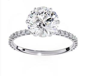 Anillo de Diamantes con Corte Princesa de Alta Demanda para Mujer, Chapado en Platino, Joyería Fina de Compromiso Disponible para la Venta - Product Image 6