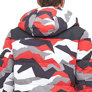 Blouson matelassé homme personnalisé, résistant à l'eau, écologique, léger, coupe-vent, à capuche, zippé, tricoté, uni, style streetwear - Product Image 6