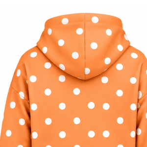 <b>Orange</b> White Women Pullover Hoodie Casual <b>Fleece</b> Hooded Sweatshirt Drawstring Long Sleeve Kangaroo Pocket Winter Front - Product Image 4