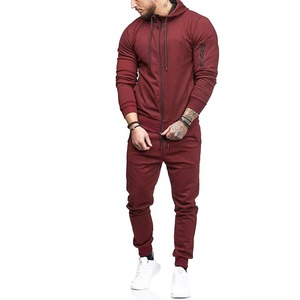 Conjunto deportivo con capucha para hombre, sudadera con cremallera, pantalones jogger, ropa deportiva transpirable de algodón, logotipo personalizado - Product Image 6