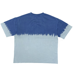 Camiseta de Manga Corta con Cuello Redondo y Estampado Tie-Dye para Hombre, Corte Regular, Informal, de Algodón Tejido, Diseño con Patrón Azul - Product Image 2