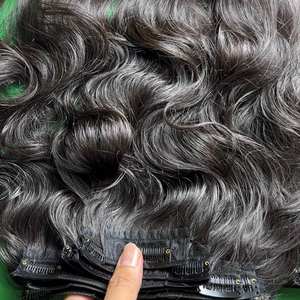 Body Wave <b>Clip</b> Ins Human Hair 100% Unprocessed Raw Hair Invisible Seamless Skin Weft <b>Clip</b> in Hair <b>Extensions</b> - Product Image 2