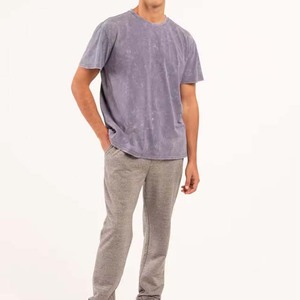 OEM Low MOQ Wholesale Men's Cotton Vintage Acid Wash T Shirts Casual Blank Oversized O Neck Tee Plus Size High Street Man Shirts - Product Image 6