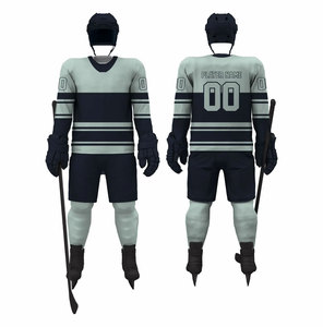 Uniforme de hockey sur glace pour hommes, maillot sublimé à manches longues avec pantalon à taille élastique, matière polyester respirante - Product Image 3