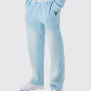 Ensemble de survêtement décontracté pour homme, bleu clair dégradé, avec capuche, fermeture éclair intégrale, coupe ample, sweat-shirt et pantalon en coton avec poches latérales - Product Image 4