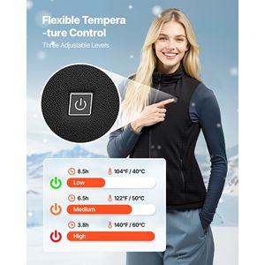 Gilet Riscaldante Elettrico Ricaricabile Leggero da Donna, Batteria da 16000 mAh, 6 Zone di Riscaldamento per Sport Invernali e Attività all'Aperto - Product Image 3