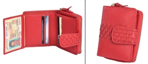 Women Short <b>Wallet</b> Leather Zipper Coin Pocket Card Holder Woven Design Compact Bifold Purse <b>Ladies</b> Cash Organizer Bag - Product Image 3