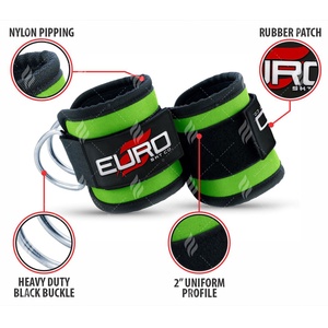 Sangle de cheville réglable en nylon résistant, néoprène et coton, rembourrage confortable, fermeture sécurisée. Léger et antidérapant pour le fitness - Product Image 6