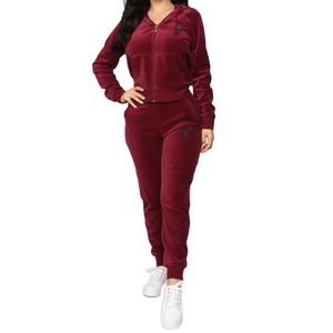 Logo personnalisé Sport décontracté coton velours survêtements fermeture éclair à capuche et survêtement femme Jogging survêtement ensemble velours costume femmes 2026 - Product Image 2