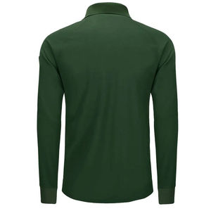 Polo de Manga Larga para Hombre, Corte Ajustado, Color Sólido, Bolsillo con Cierre, Cierre de Botones, Elástico, Transpirable, Ligero, Informal, para Uso Diario - Product Image 4