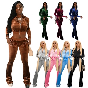 Femmes nouvelle mode coton couleur unie unisexe empilé pantalon 2025 femmes survêtement ensemble avec survêtements survêtements pour l'hiver - Product Image 3