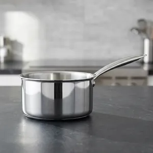 Top Selling 18cm Stainless Steel Triply Saucepan 304 Grade with <b>Lid</b> Even Heat Distribution for Home Cooking and Professional Kit - Product Image 2