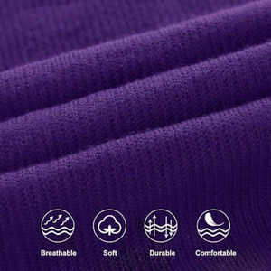 Wholesale Custom Design Purple <b>Knee</b> <b>High</b> 100% Cotton Soccer Softball Rugby Sports Socks Solid Color Breathable Knitted Sports - Product Image 5