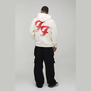 Vente en gros de sweats à capuche surdimensionnés pour hommes, de luxe, personnalisés, en coton lourd 100% (500 g/m²), sans cordon - Product Image 2
