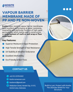 Membrane de barrière vapeur industrielle (PP & PE non tissé) pour l'étanchéité des toits, des murs et des sols - Résistante à l'eau - Product Image 6