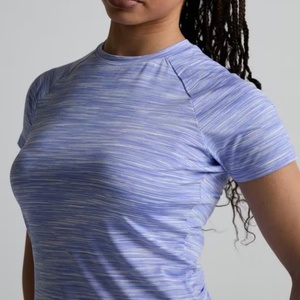 New 2026 spandex <b>Polyester</b> Quick Dry Running Tee Top Fitness Short Sleeve T Shirt Sports Gym Fitness Yoga <b>Tshirts</b> for Wom - Product Image 4