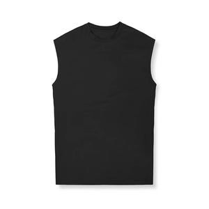 Débardeur blanc sans manches pour homme, col rond, tricot uni, style décontracté - Product Image 5