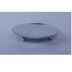 Nordic Decorative Brown Aluminium <b>Mirror</b> Polish Handmade Plate Pedestal <b>Candle</b> <b>Holder</b> Pillar <b>Candle</b> Stand for Home Christmas - Product Image 2