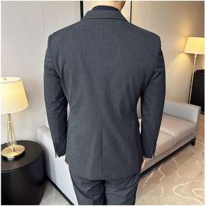 Costumes d'affaires pour hommes de haute qualité, double 3 pièces, costume de bureau formel (veste + gilet + pantalon), vêtements pour hommes - Product Image 3