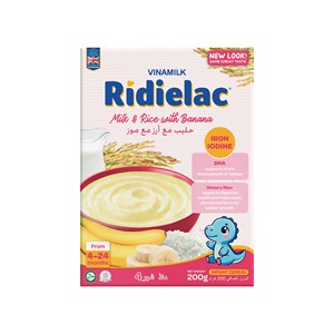 Vinamilk ridielac Gold-ซีเรียลสำหรับเด็กอายุหกเดือน-นมข้าวรสกล้วย-200กรัม X 24กล่องต่อกล่อง - Product Image 4