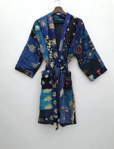 Nueva llegada Kantha Kimono bata chaqueta abrigo 100% algodón Patchwork bordado chaqueta abrigo para mujer - Product Image 4