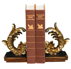 Les serre-livres en métal doré Fleur-de-lis sont des objets de décoration de haute qualité disponibles à prix de gros pour votre bureau ou votre bibliothèque. - Product Image 4