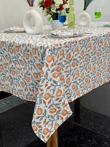 Handmade Vintage Cotton Tablecloth Decorative Wedding <b>Table</b> <b>Cover</b> for 8 Seaters for Home & Hotel Use Washed Tablecloth Gift - Product Image 4