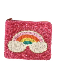Classic Beaded Coin Purse Pearl and Diamond Beaded Make up <b>Bag</b> Wedding or Party Gift for Her - Product Image 1