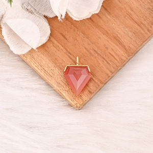 Natural <b>Red</b> Onyx Gemstone 925 Sterling Silver Pendant Minimalist Jewelry for Unisex - Product Image 5