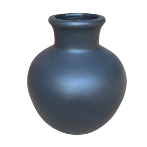 Vases AURORA POTS, style moderne minimaliste, en terre cuite, pour table, forme ronde, noir mat, faits à la main, écologiques, largeur 8-12 pouces - Product Image 1