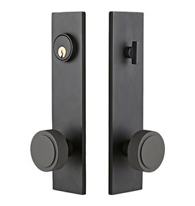 Poignée de porte double en acier inoxydable noir, très vendue, pour meubles et maison, personnalisable avec serrure à passage et intimité - Product Image 1