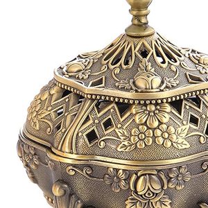 Antique Brass Incense <b>Burner</b> Crescent Moon Aromatherapy Diffuser Ornate Floral Incense Holder <b>for</b> Home Decor - Product Image 2