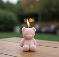 Lilin Beruang Teddy dengan Aroma Mewah, Mudah Dibeli, Mudah Dikembalikan, Label Kustom, Hadiah Ulang Tahun, Lilin Grosir