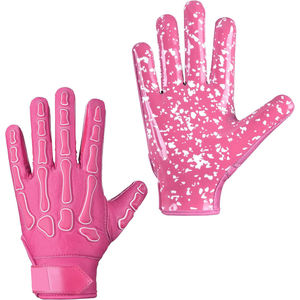 Guantes de Fútbol Americano Personalizados para Jóvenes y Adultos, Color Rosa, Agarre Super Adherente de Látex, Ultra-Grip, Impermeables, con Pantalla Táctil - Product Image 1