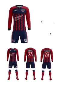 Maillot de football rétro de haute qualité en gros, 100 % polyester, logo d'équipe personnalisé, numéro, respirant, séchage rapide, col en V, antibactérien - Product Image 2