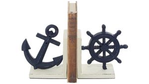 Nouveauté : Porte-livres nautiques de luxe en aluminium plaqué or avec texture métallique élégante pour bibliothèque et salon - Product Image 3