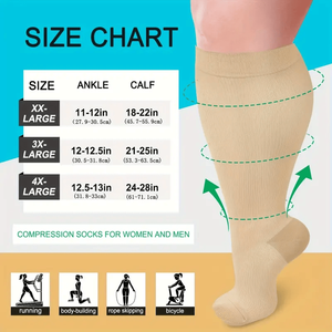 3 paia di calzini sportivi a compressione in nylon di taglia grande, comodi calzini a compressione - Product Image 5