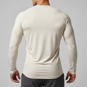 Chemises longues en coton 100% de qualité supérieure pour hommes, chemises décontractées à manches longues pour hommes, t-shirt blanc à manches longues, faible MOQ, prix bas - Product Image 5