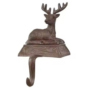 Wholesale Metal Christmas Stocking Holder Weighted <b>Fireplace</b> <b>Mantel</b> Hook Custom Modern Reindeer Stocking Hanger <b>For</b> Holiday Home - Product Image 2